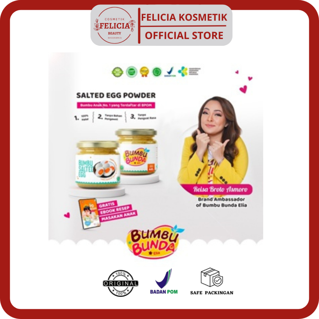 

Bumbu Bunda Elia Salted Egg Powder Bumbu Telur Asin Bubuk Non MSG Non Pengawet / Bumbu Anak / Bumbu MPASI / Kaldu MPASI