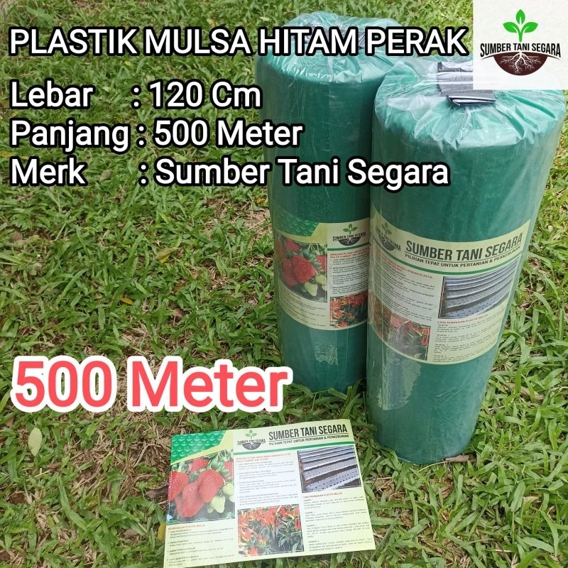 PLASTIK MULSA HITAM PERAK 500 METER MTR TERBAIK