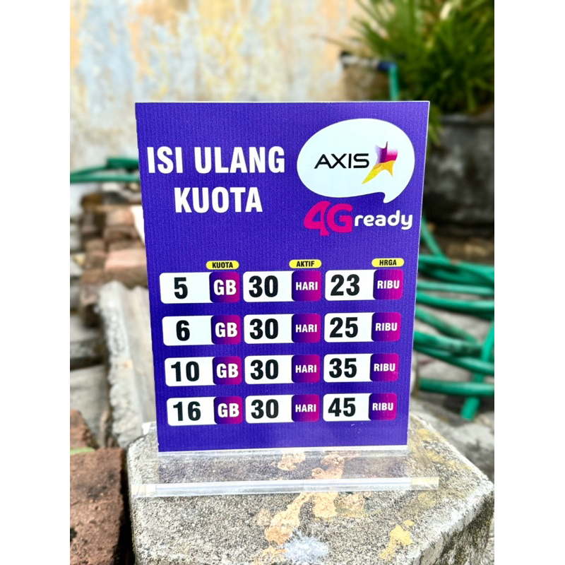 

AKRILIK MEJA BISA CUSTOM ISI ULANG KUOTA PERDANA UKURAN 15x20 BAHAN TEBAL