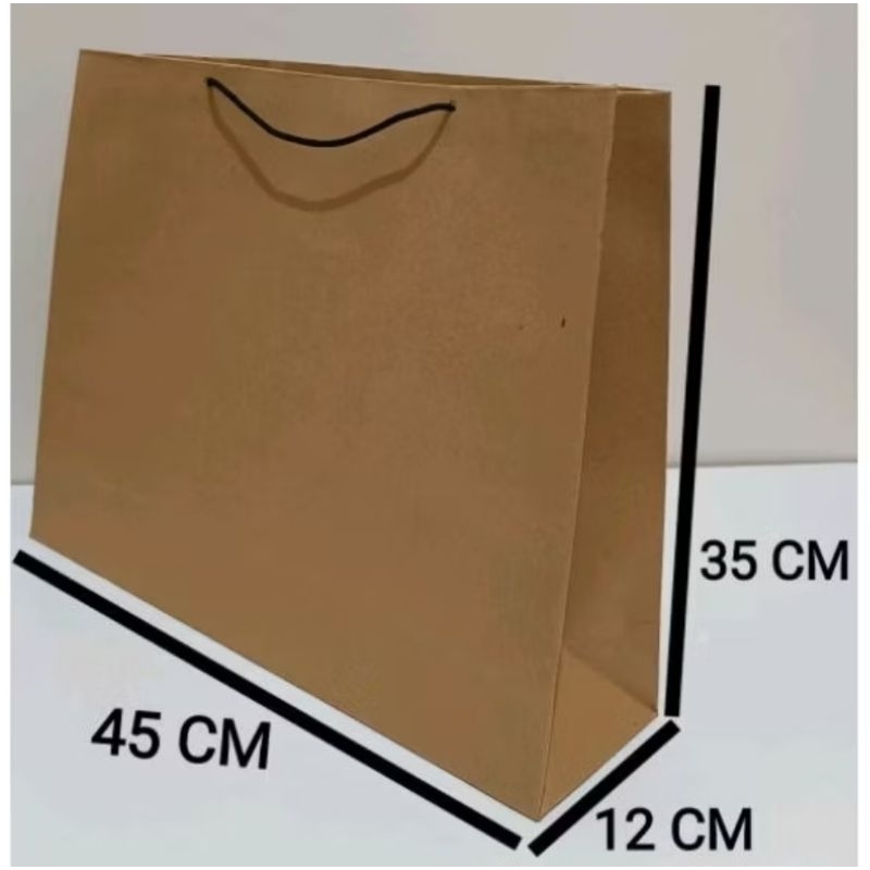 

Paperbag Polos Coklat Besar Size 45 x 12 x 35 (P x L x T) Godie Bag, Tas Kertas, Tas Polos