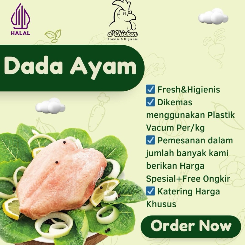 

d’Chicken Ayam Karkas-Dada Ayam 250gr-1000gr