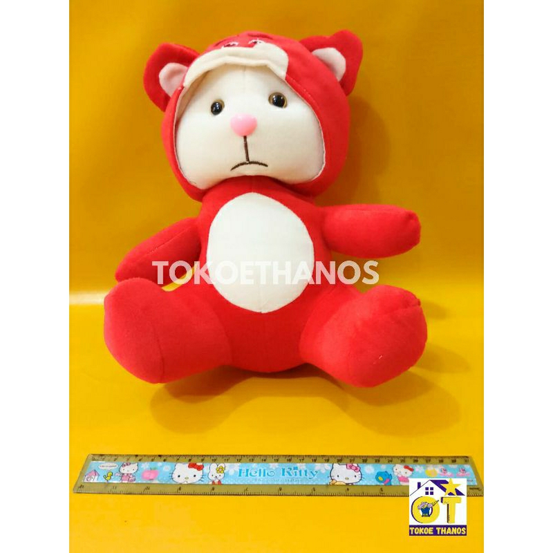 Boneka Bear Hoodie / Bear hoodie pink / Bear hoodie merah / boneka teddy bear murah