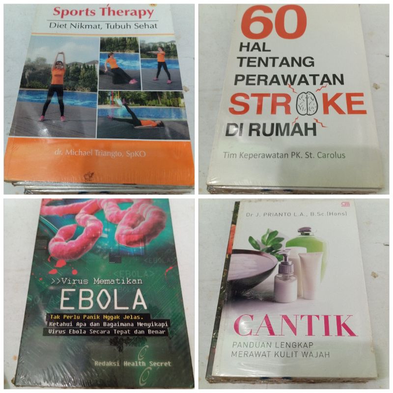 Ori buku kesehatan 60 hal tentang perawatan stroke di rumah / Holiday diet Sports therapy/ Cantik pa