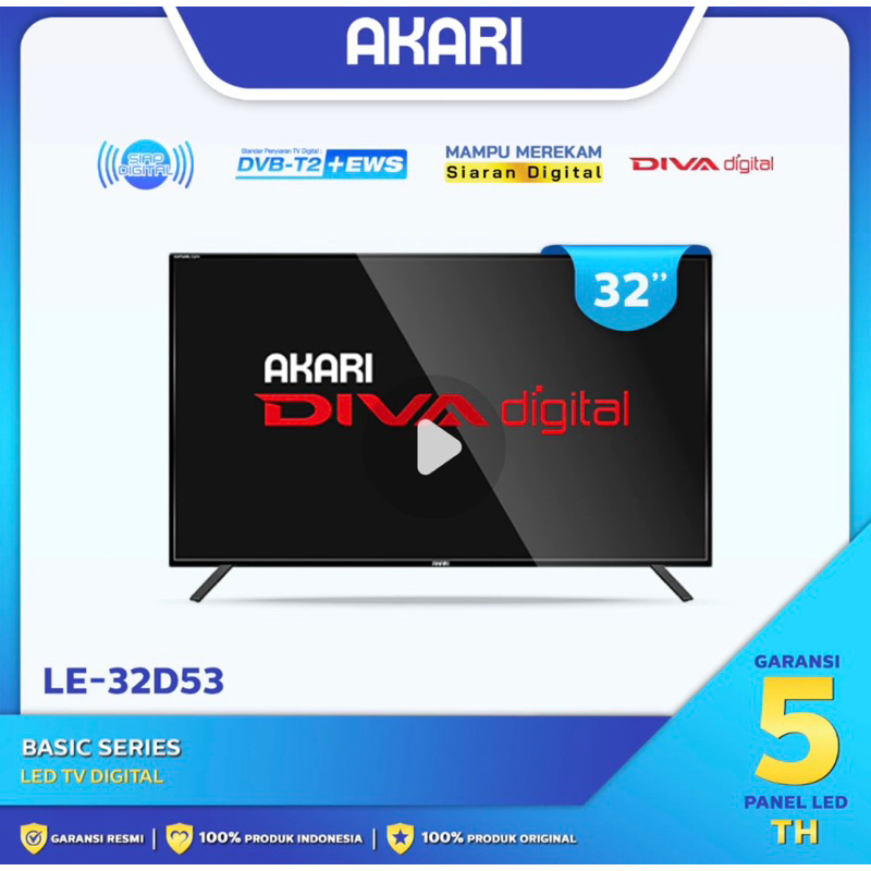 TV LED Digital AKARI 32 inch Televisi Garansi resmi