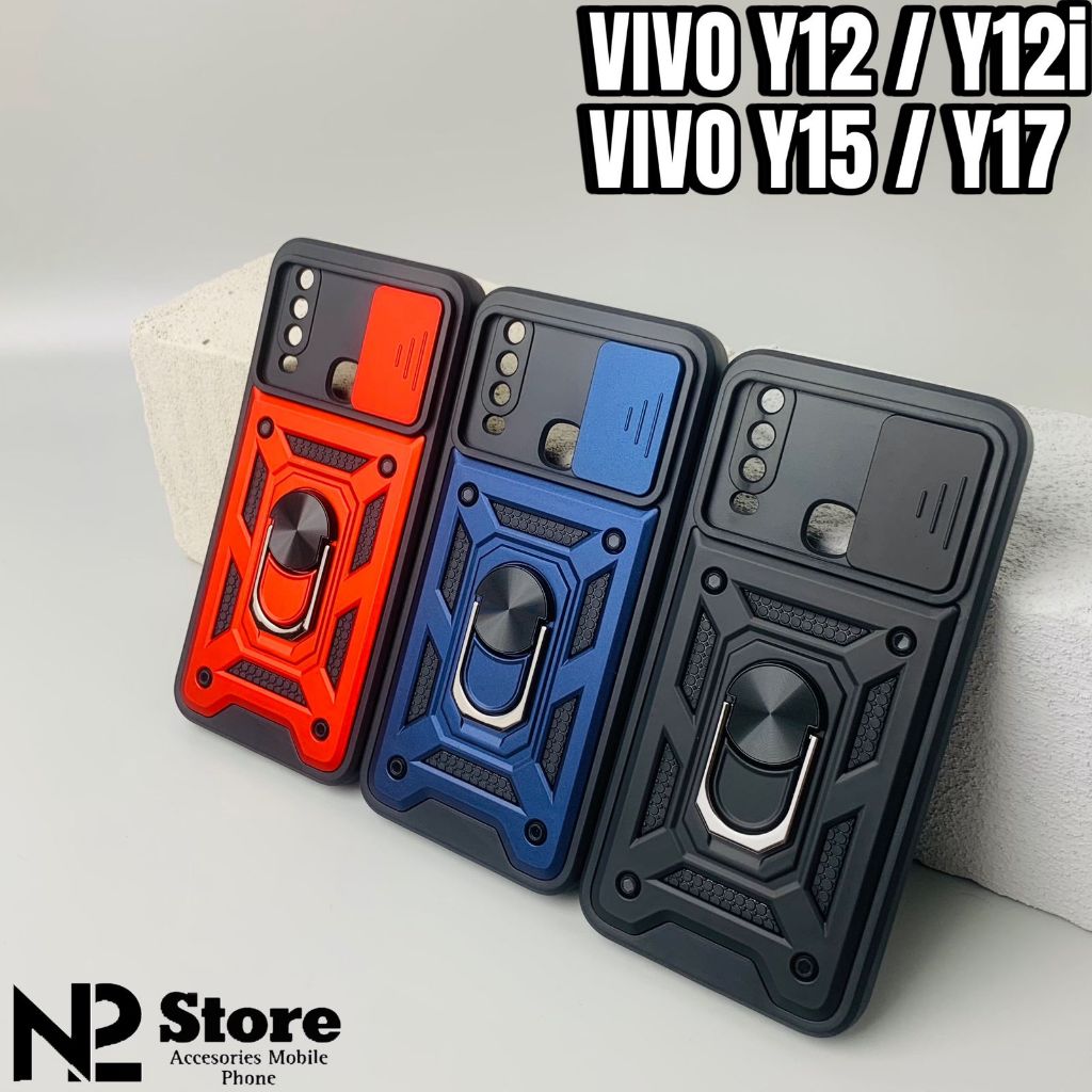 CASE ARMOR VIVO Y12 Y12i Y15 Y17 TRANSFORMER KICKSTAND SLIDE PROTECT CAMERA