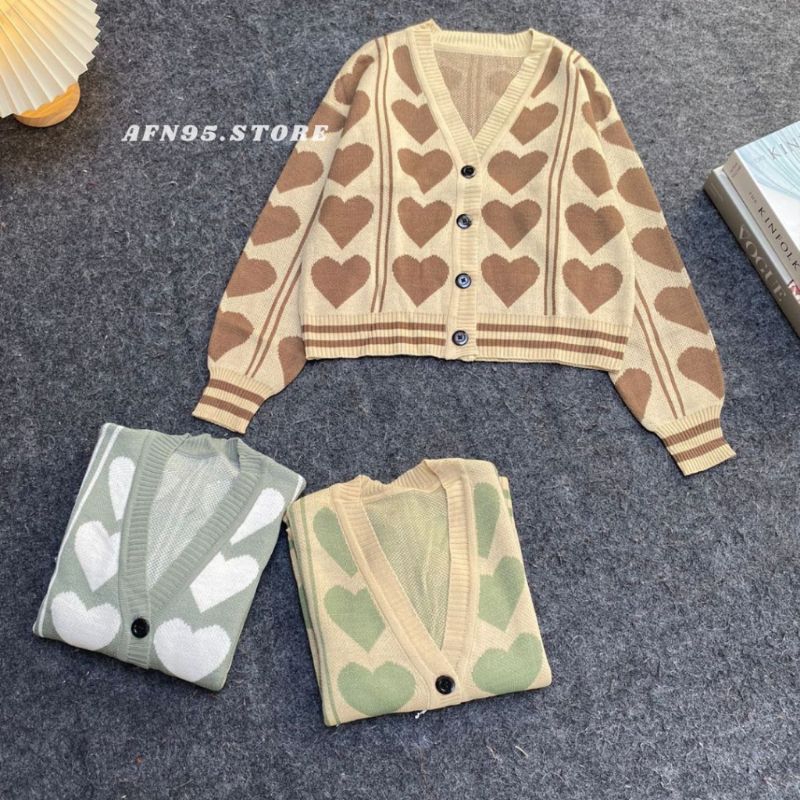Cardigan Rajut Motif Love/Cardigan Wanita Rajut Tebal