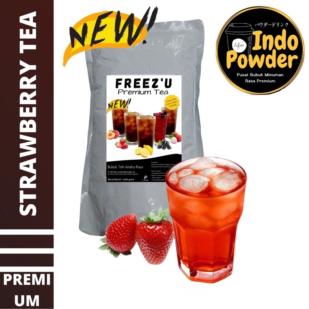

FREEZ'U PREMIUM STRAWBERRY TEA 1Kg - Bubuk Minuman STRAWBERRY TEA 1Kg - STRAWBERRY TEA Bubuk 1Kg