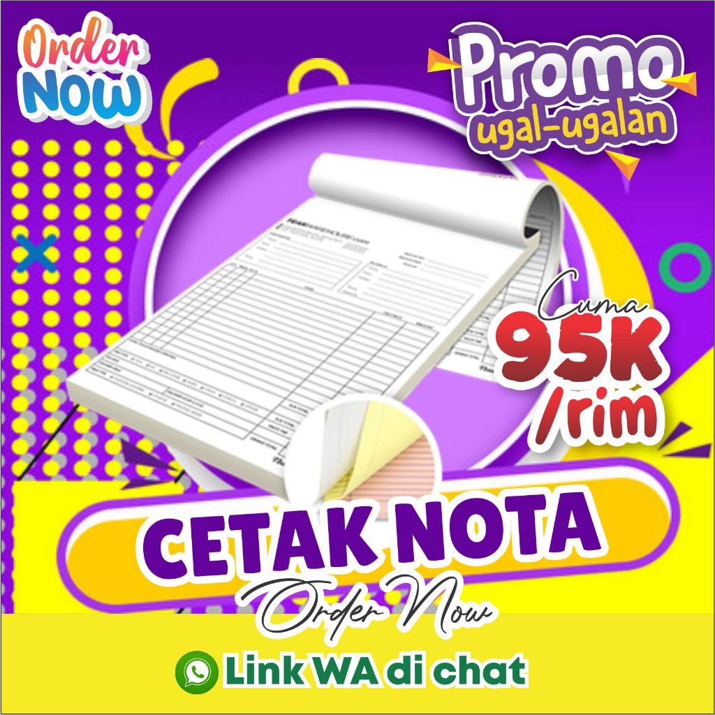 

PROMO CETAK NOTA 1 RIM 2 PLY TERMURAH FREE DESAIN