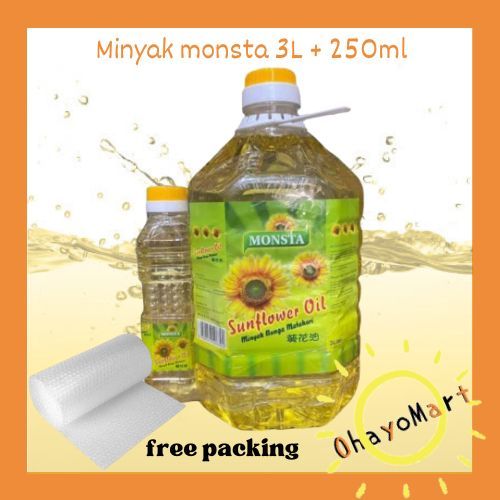 

Monsta Sunflower Oil / Minyak masak / minyak bunga matahari 3L + 250ml