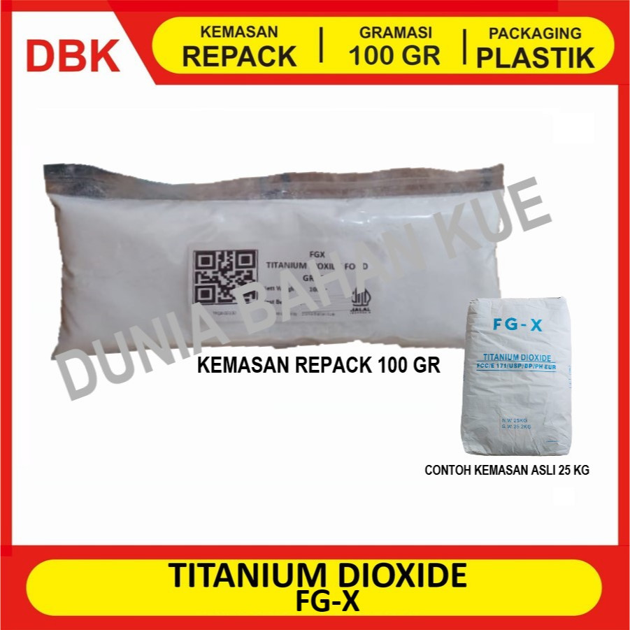 

TITANIUM DIOXIDE FOOD GRADE. PEMUTIH MAKANAN. 100 GR