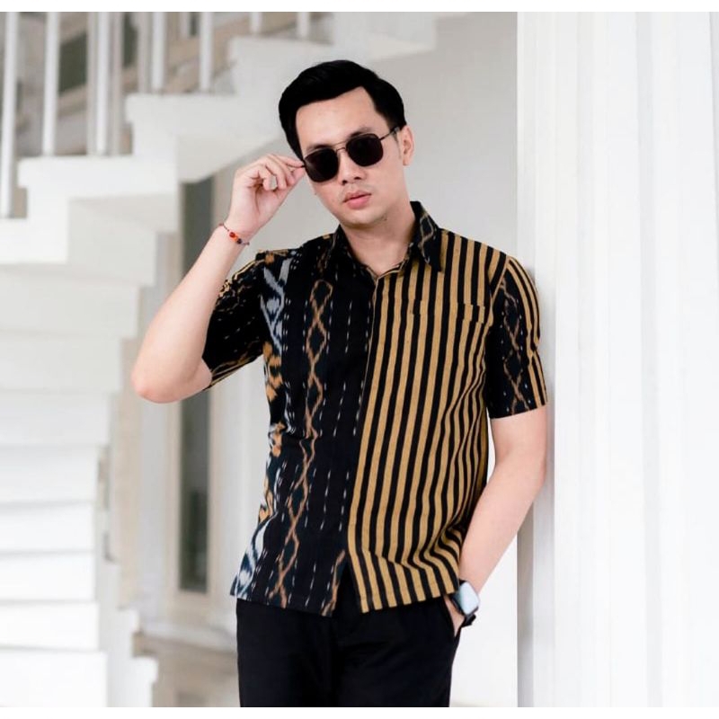 KEMEJA TENUN KEMEJA BATIK PRIA LENGAN PENDEK KB005