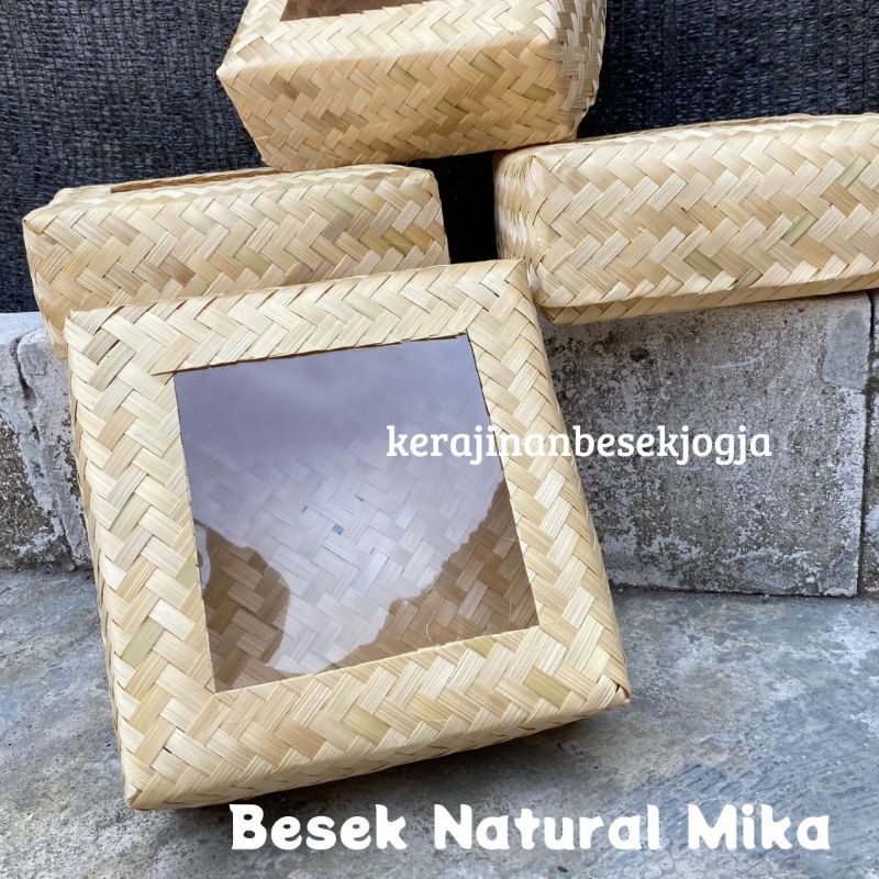 BESEK 26X26 MIKA NATURAL | besek anyaman bambu hampers bambu anyaman bambu