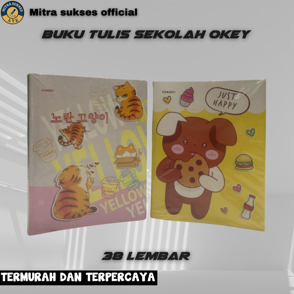 

Buku Tulis Merk OKEY 38 Lembar 1 Pack [Isi 10 Buku]