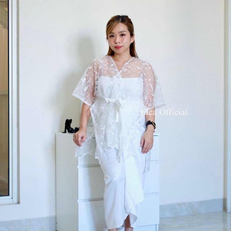 Gemmy SET Outer + Rok Lilit / Set kebaya tille renda / one set outer rok tille brukat