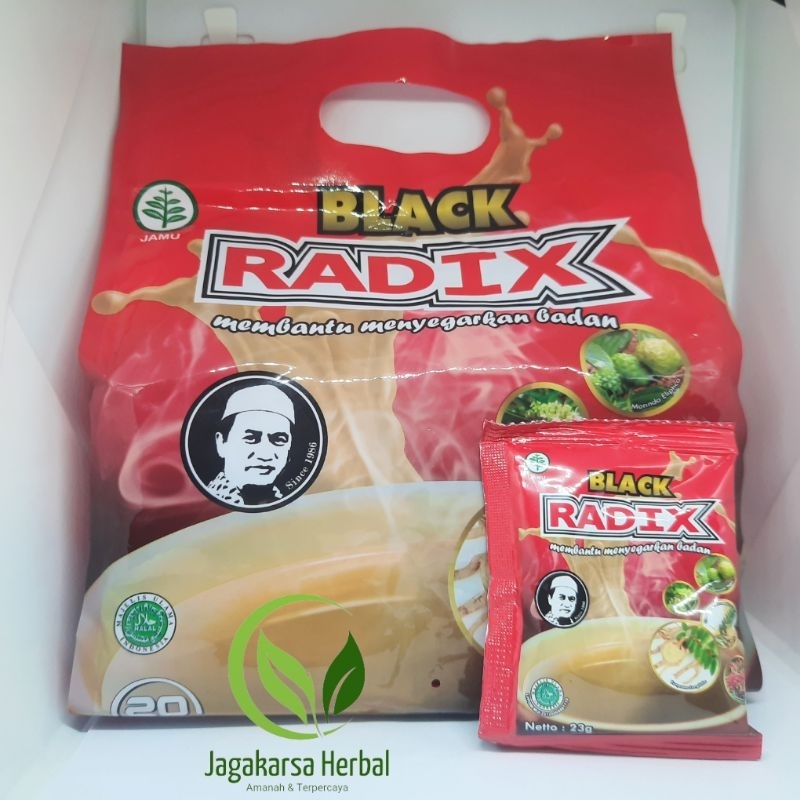 

Kopi Black Radix Pak Haji | Kopi Radix Sinergi Pak Haji Original isi 20 sachet