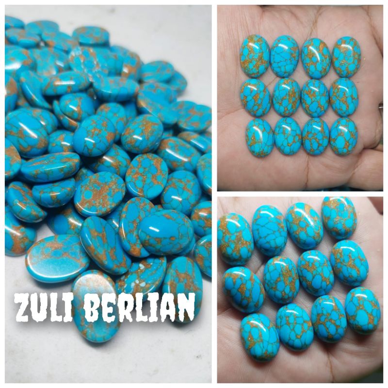 Batu akik pirus mesir serat emas ceplok kuro