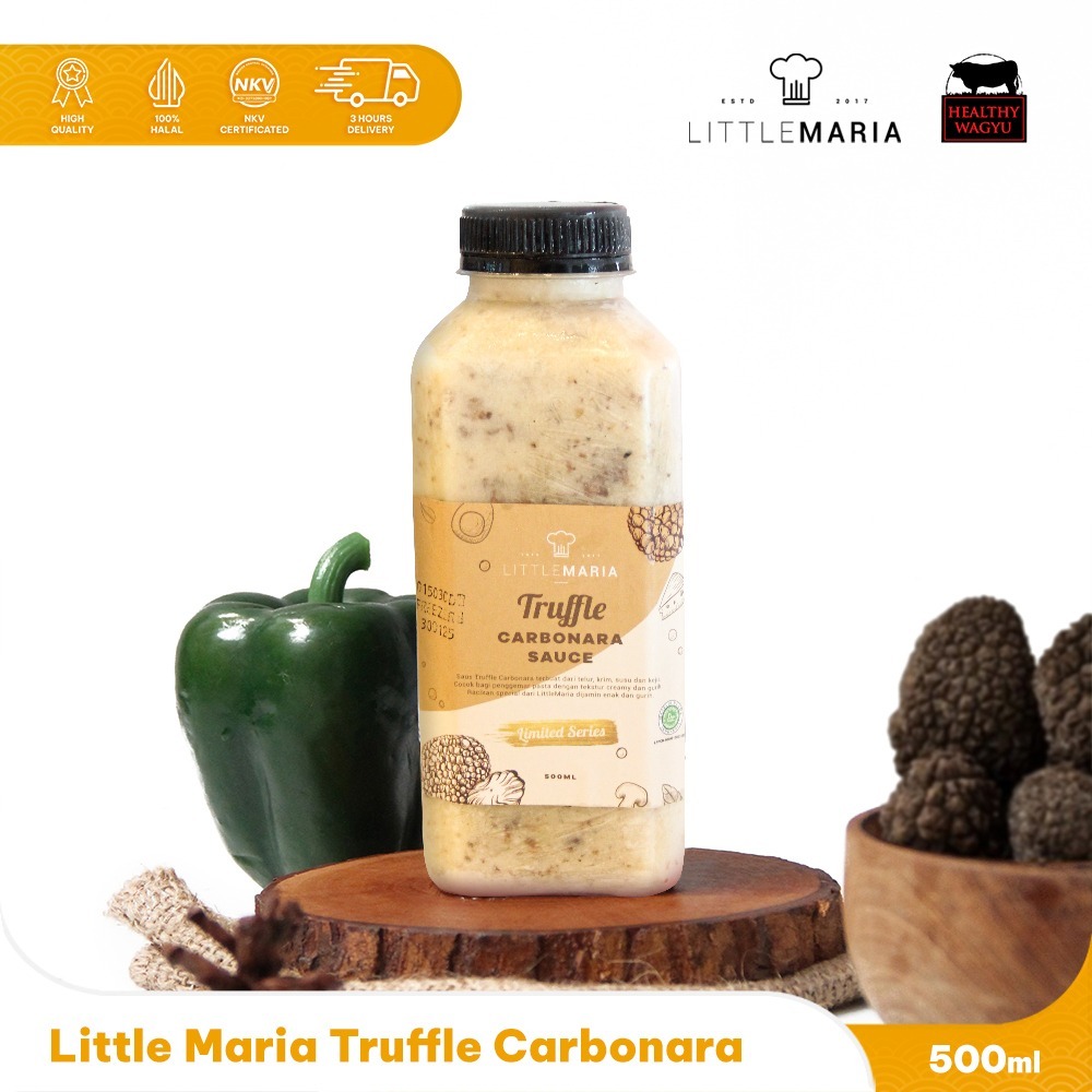 

Little Maria Black Truffle Carbonara Sauce Halal 500ml Healthy Wagyu