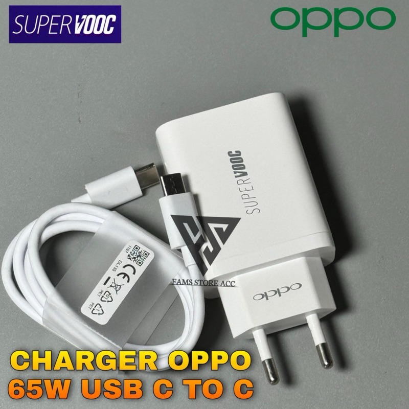 [Charger Oppo 65W] Supervooc Type C to Type C A53 A54 A5 A9 Reno 2 Reno 3 Reno 4 Reno 5 Fast Chargin