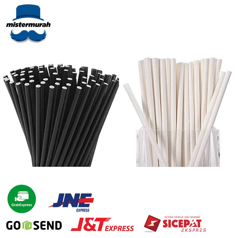 CUCI GUDANG Sedotan Kertas Paper Straw Party  Sedotan Acara Pesta  POLOS