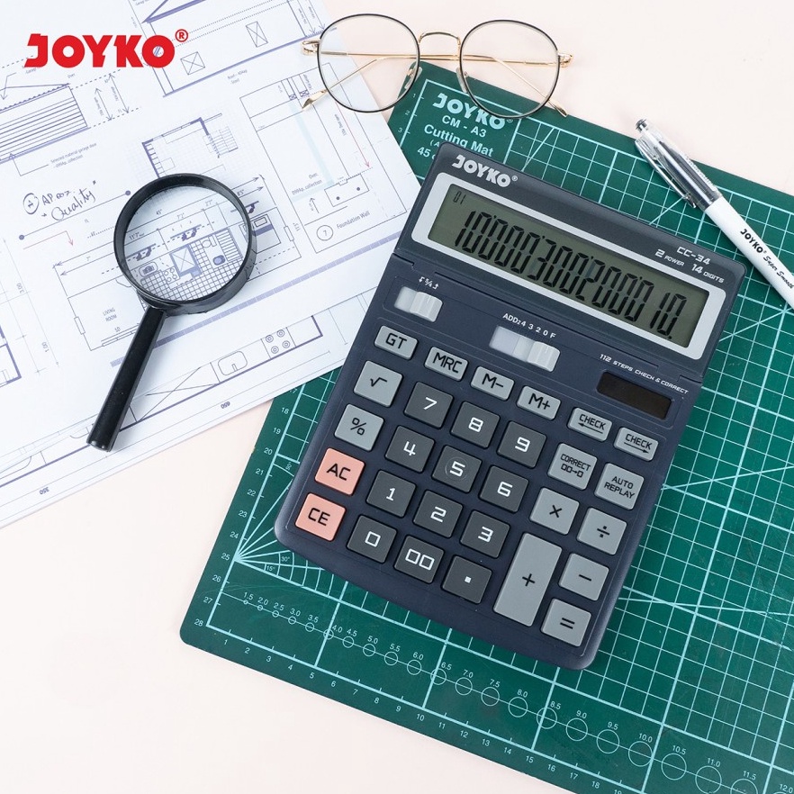 

NEW VARIAN Kalkulator JOYKO CC 34 Calculator Check Correct CC34 14 Digit Besar