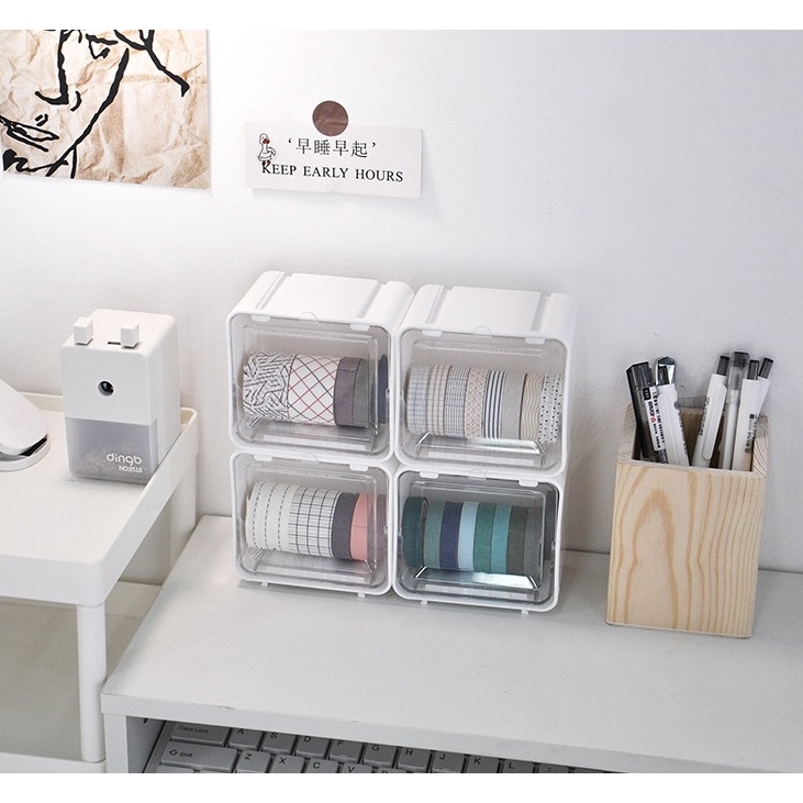 

SPECIAL PROMO Mini tape storage box Japanese STYLE White Tempat Washi tape