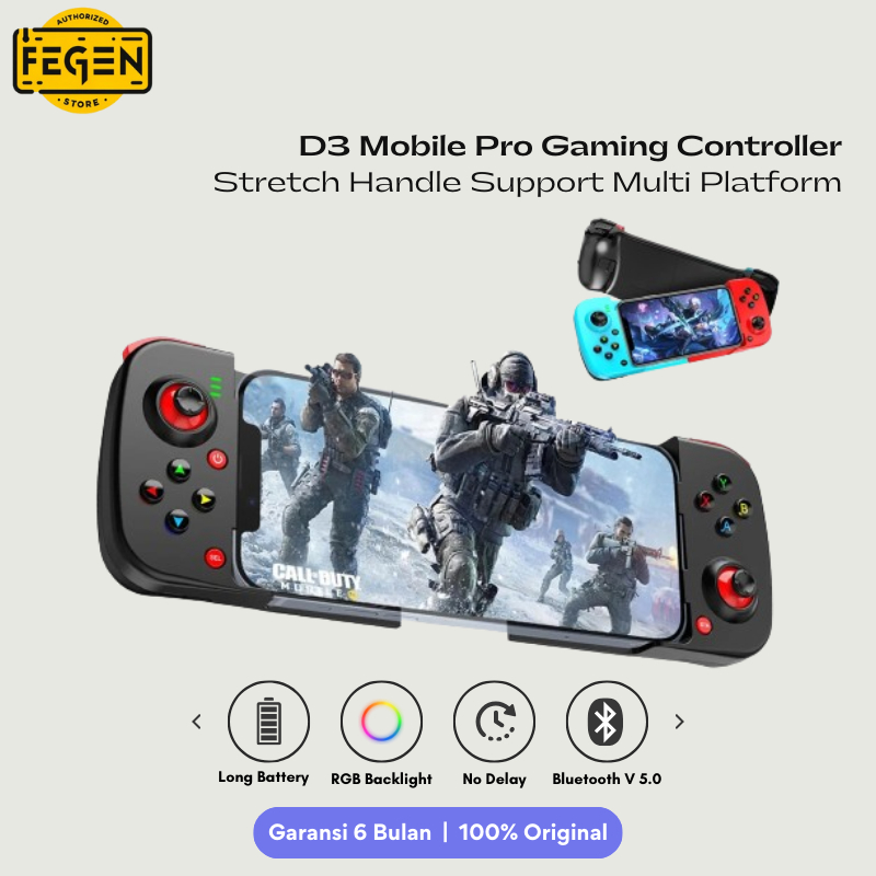 FEGEN BSP D3 Gamepad Wireless Mobile Pro Game Controller Pc/ios/android Telescopic Joystick Console