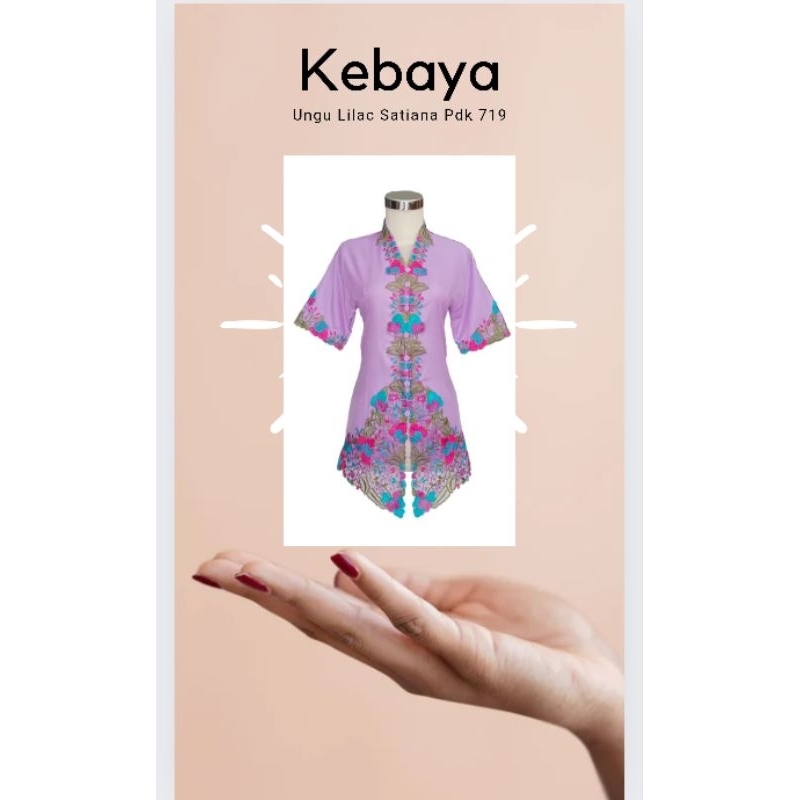 KEBAYA ENCIM BORDIR TGN PDK UNGU LILAC SATIANA 719 Kebaya modern Atasan kebaya