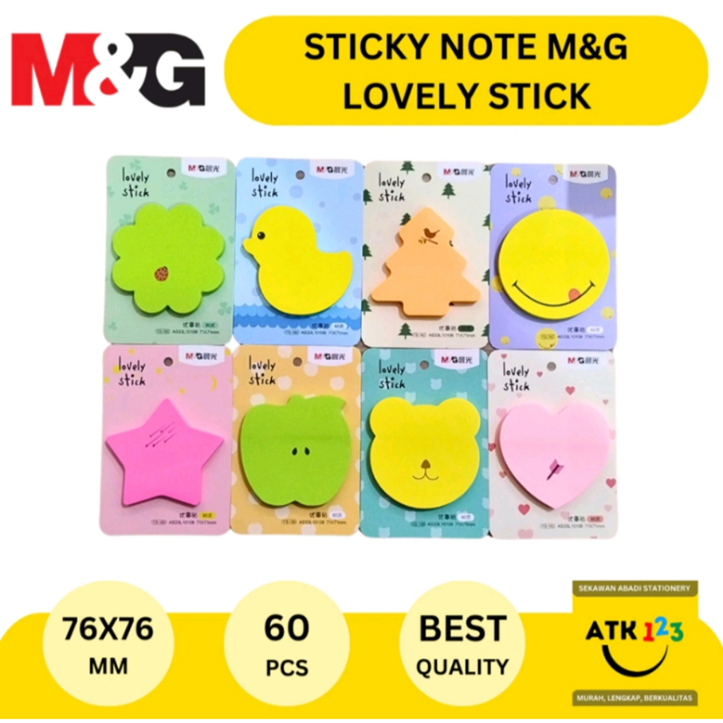 

Sticky Notes M&G Colorful 76x76 mm Kertas Memo Bentuk Lucu
