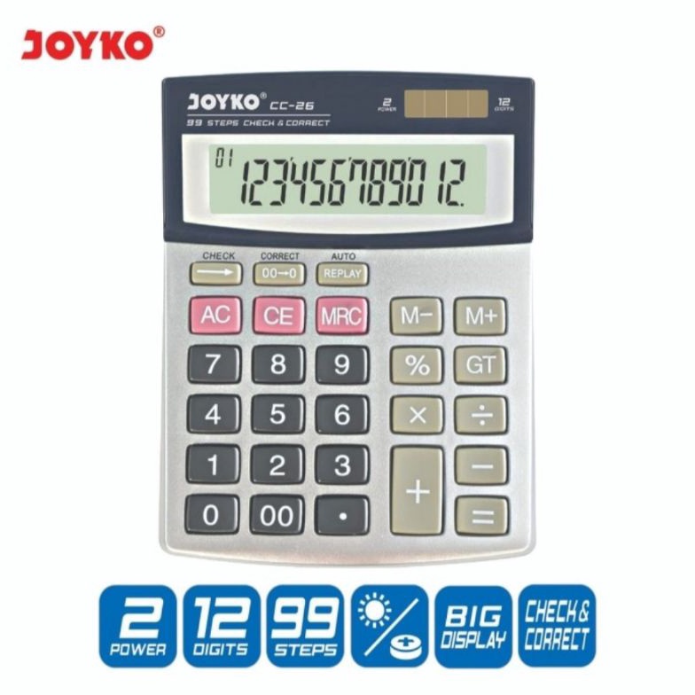 

TERUPDATE Kalkulator JOYKO CC 26 Original Calculator Check Correct Bisa Cek Ulang CC26