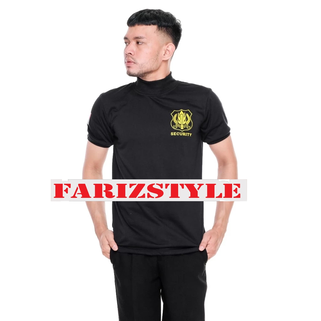Kaos Satpam Kaos Security Dinas Hitam Kerah Tinggi Kerah Pendek Pria Lengan Pendek terbaru