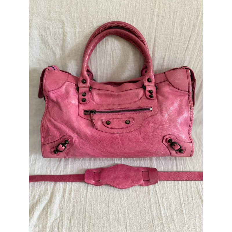 TAS BALENCIAGA* CLASSIC CITY PINK PRELOVED BAG