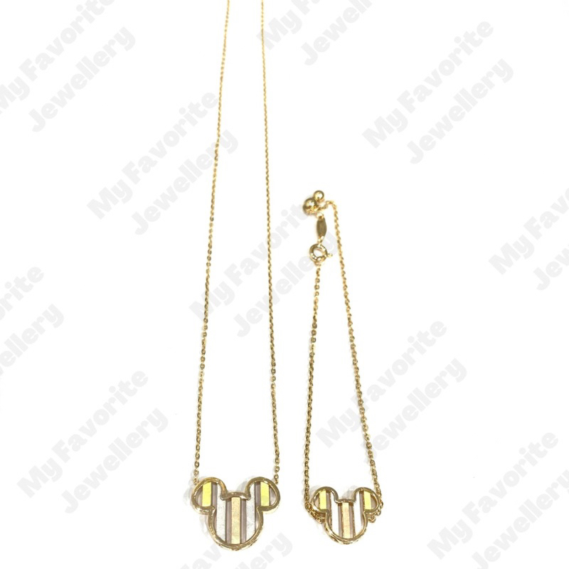 Kalung dan Gelang Serut Mickey Emas Asli Kadar 700