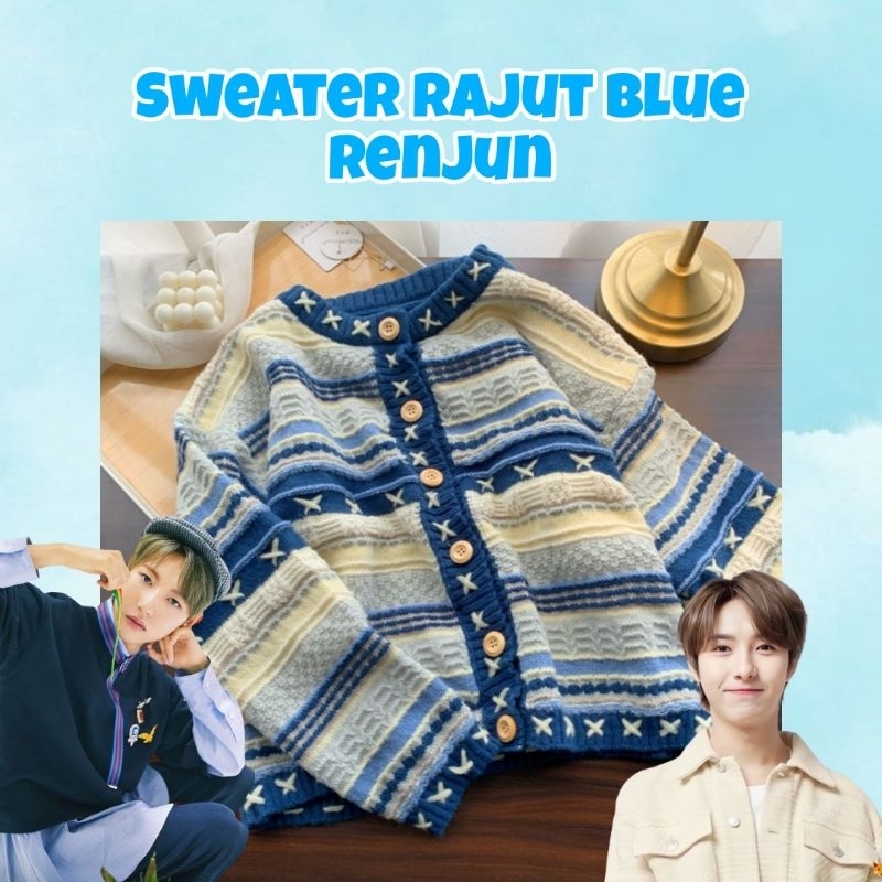 [COD] CARDIGAN RAJUT PREMIUM BLUE NAVY RENJUN NCT DREAM WANITA KOREAN STYLE ALL SIZE