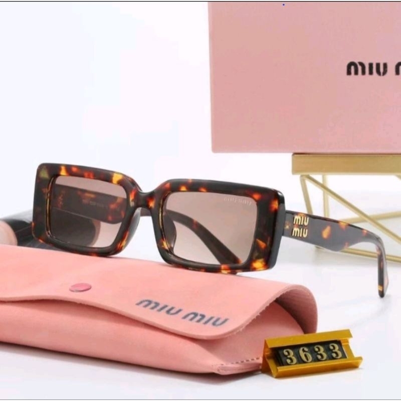 KACAMATA WANITA FASHION IMPORT MURAH/KACAMATA MIU MIU COKLAT LEOPARD