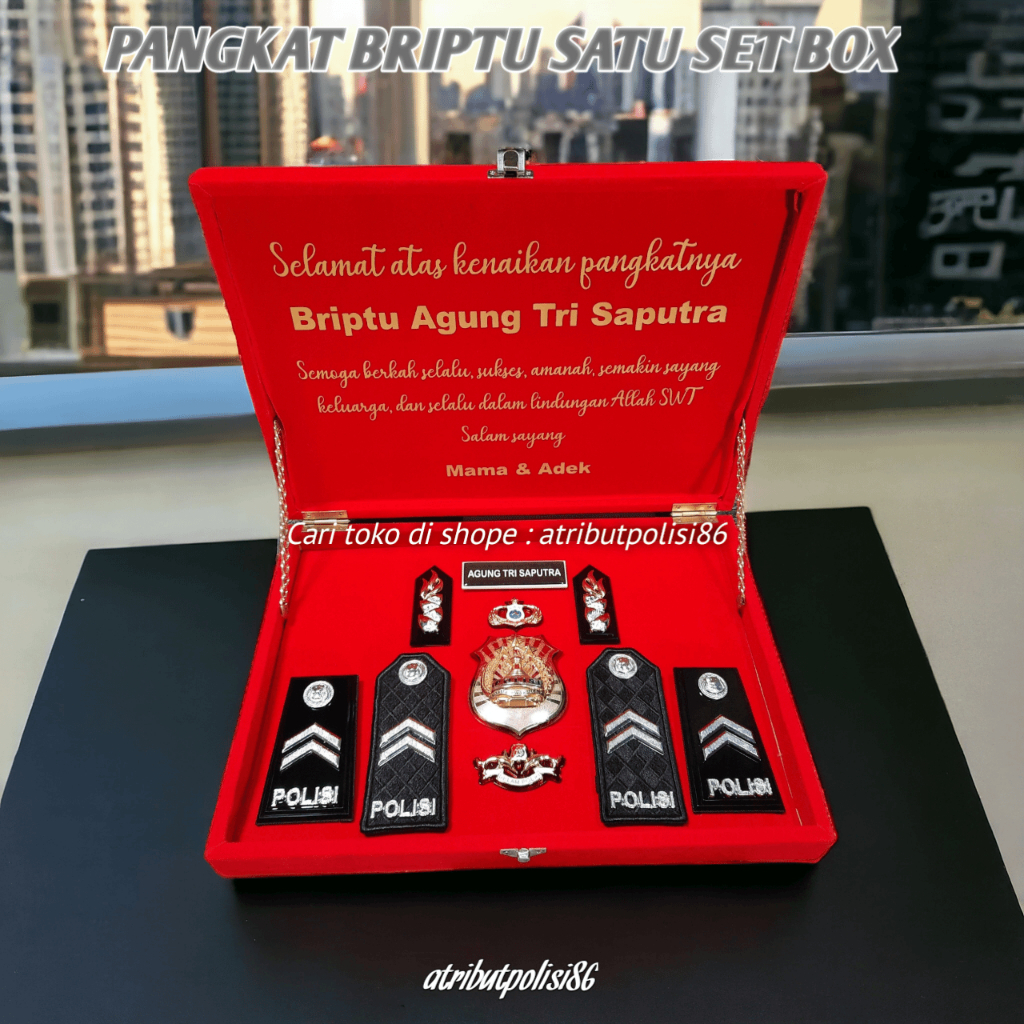 Pangkat Briptu Box Set - Pangkat Briptu Polri - Pangkat Briptu - Pangkat Briptu Custom Ucapan Untuk 