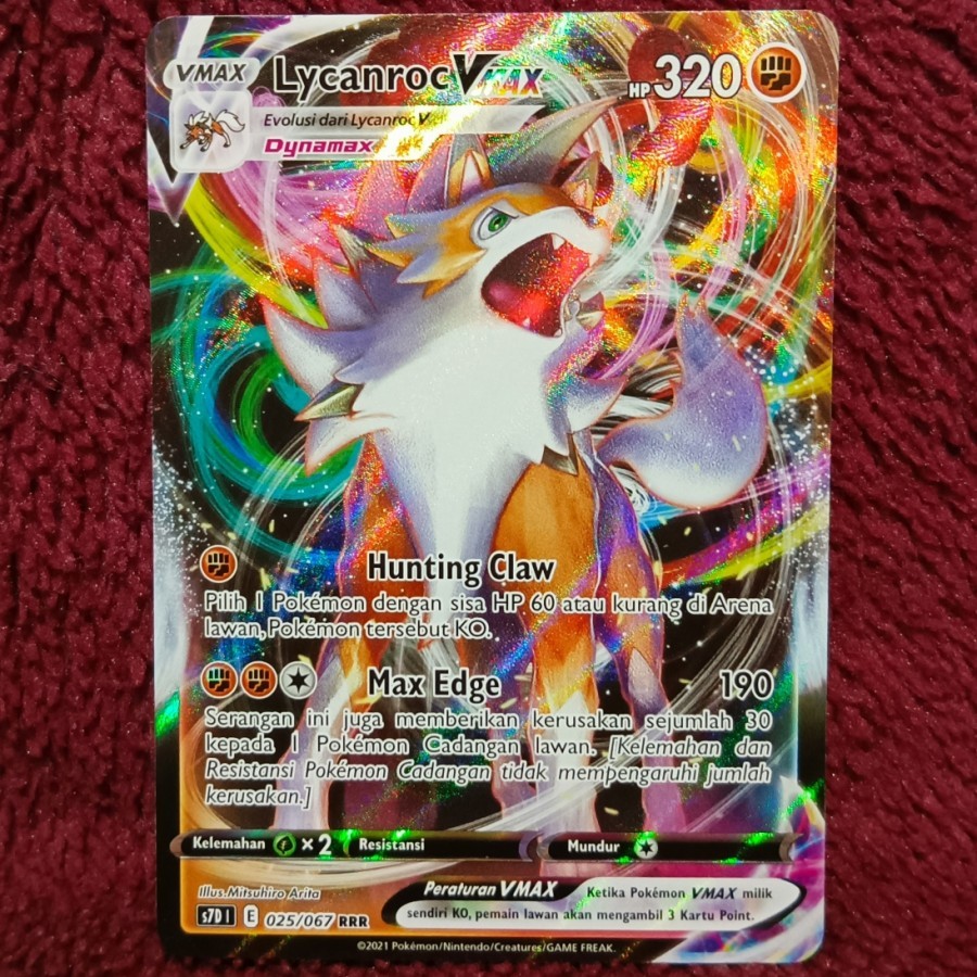 Lycanroc VMAX v max RRR s7d - Pokemon TCG Indonesia foil holo