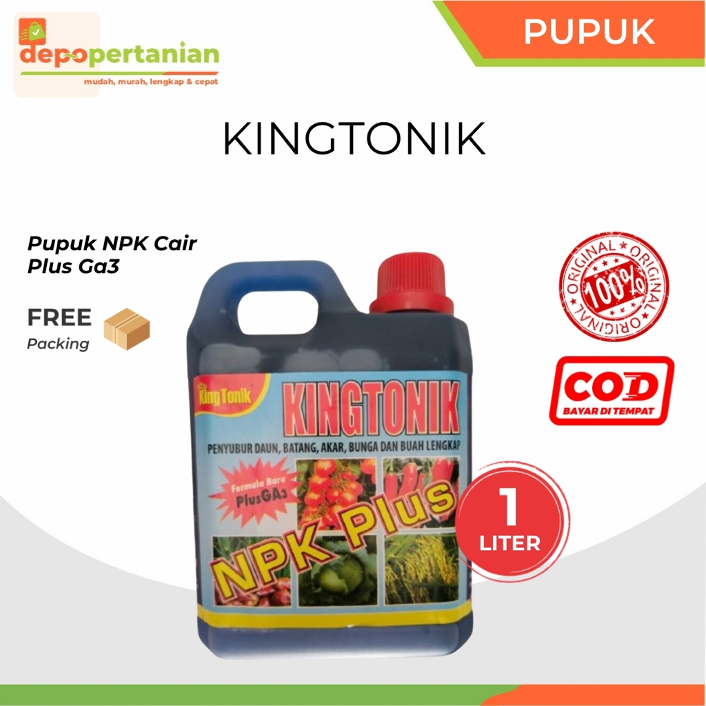 Depo Pertanian - Pupuk NPK Cair King Tonik Plus 1 Liter Pupuk Pelengkap Cair Semua Jenis Tanaman