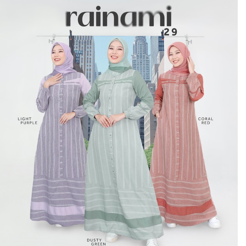 GAMIS ETHICA RAINAMI 29 BAHAN SALUR + VALDENA MODEL BAJU MUSLIM WANITA GAMIS DAILY BUSUI FRIENDLY KE