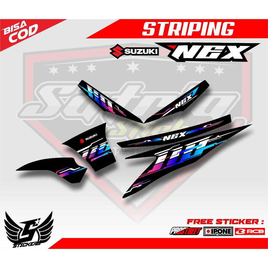STRIPING VARIASI SUZUKI NEX 110 / STICKER LIST MOT0R SUZUKI NEX 110