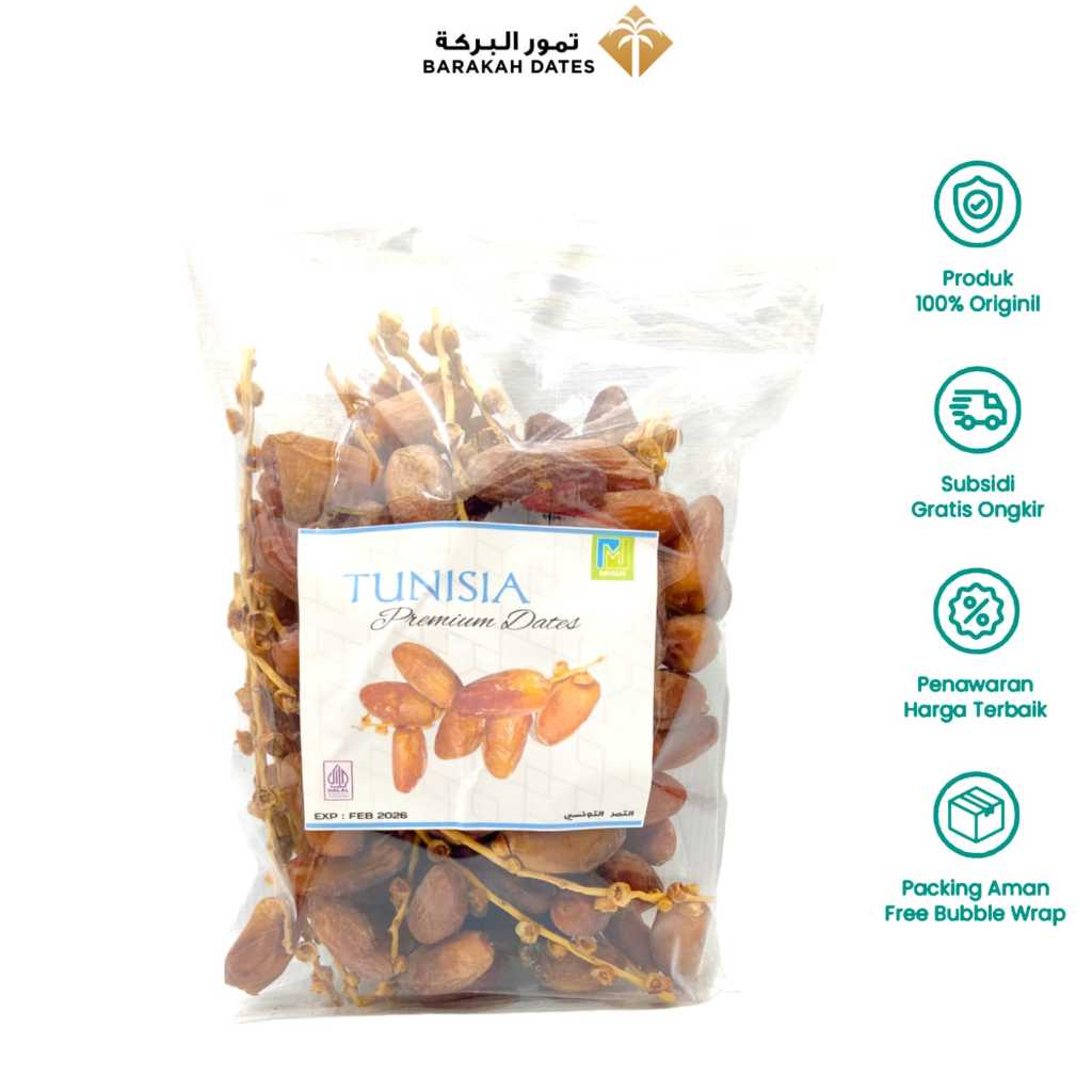

Kurma Tunisia Tangkai 1kg Tunisian Deglet Nour Dates