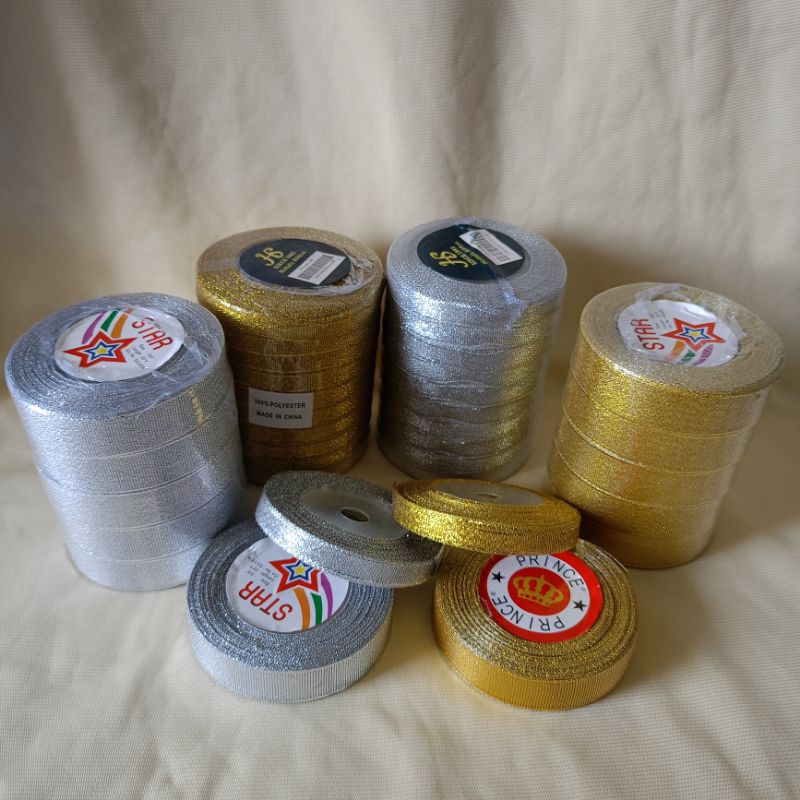 

pita mas/perak 2cm & 1cm panjang 20 yar