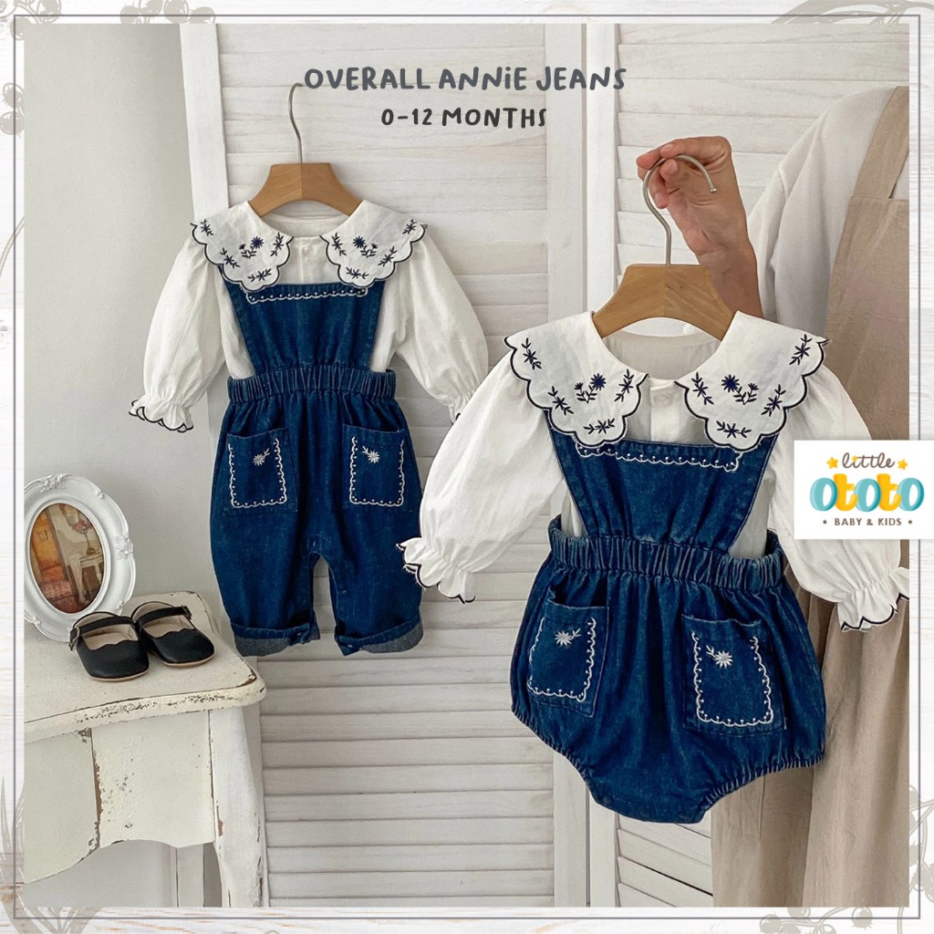 ANNIE JEANS OVERALL ROMPER - Newborn bayi Pakaian Baby Perempuan
