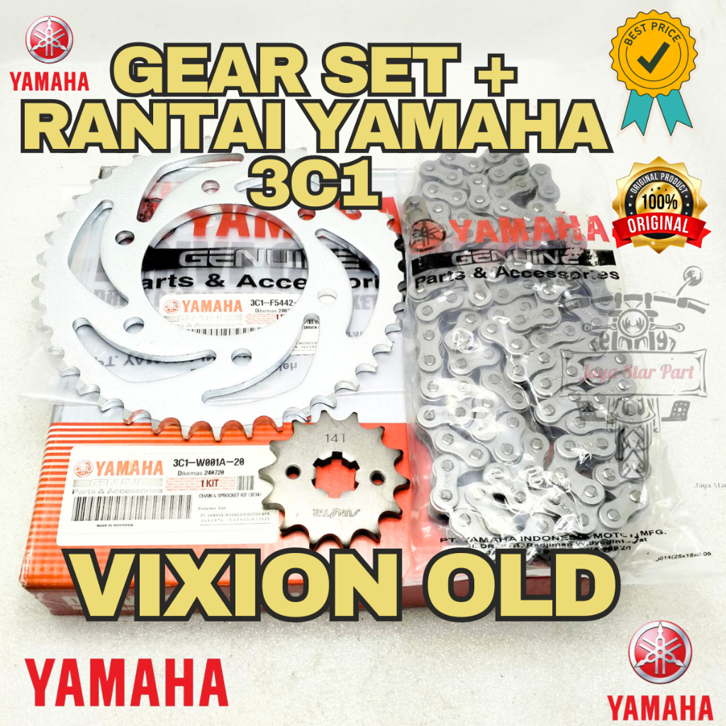 ORI GEAR SET 3C1 RANTAI VIXION VIXION OLD 3CI DI JAMIN BERKUALITAS