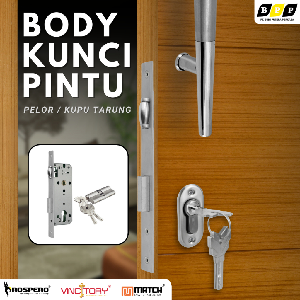 NEW BODY KUNCI PELOR PINTU KUPU TARUNG STAINLESS 304 VINCITORY PROSPERO MATCH BODY KUNCI PINTU KUPU