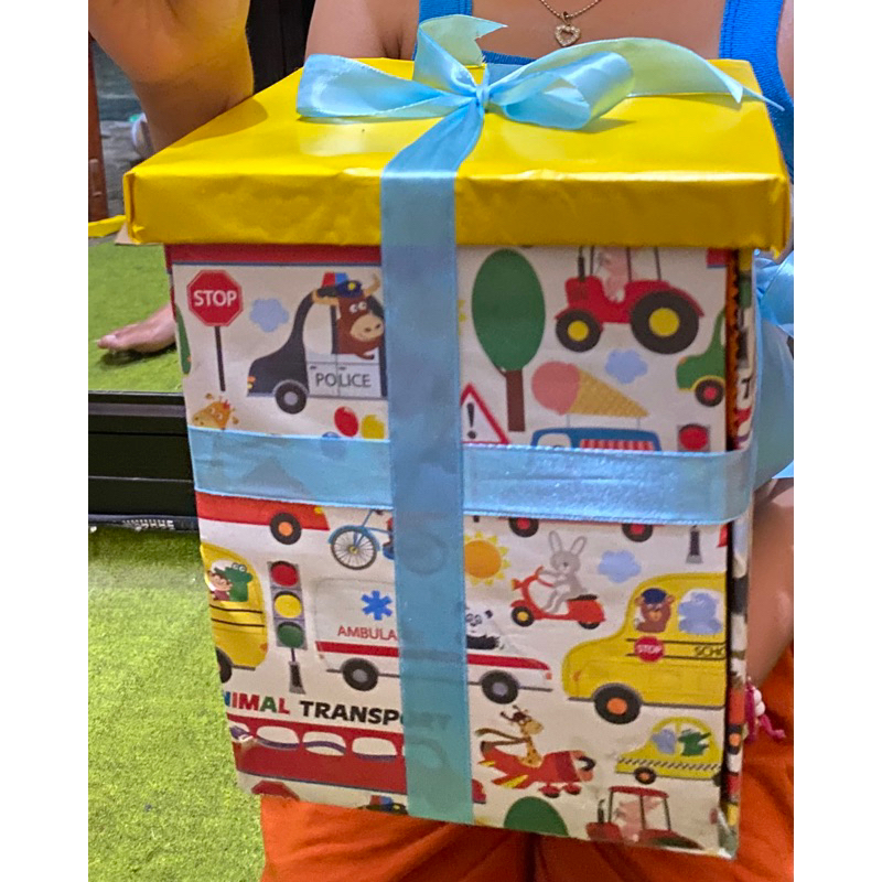 

explotion box, hadiah anak, explotion box isian snack dan uang