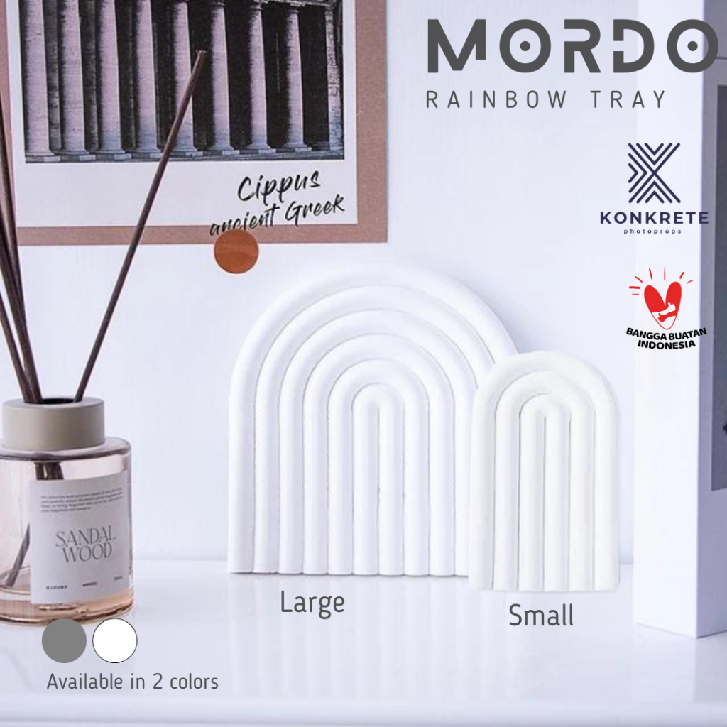 Tatakan Serbaguna Mordo Rainbow Tray Concrete Tray Coaster Pembatas Buku Estetik Industrial Nampan P