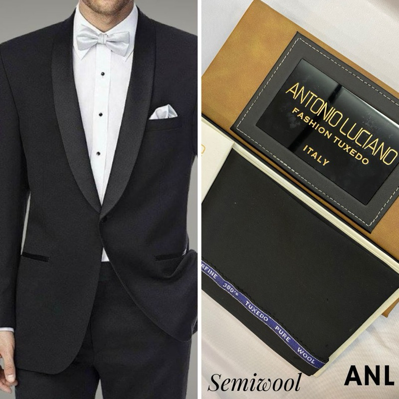 [ANL] BAHAN KAIN JAS ANTONIO LUCIANO / BAHAN KAIN JAS HITAM HALUS / SEMIWOOL JAS FORMAL / BAHAN JAS 
