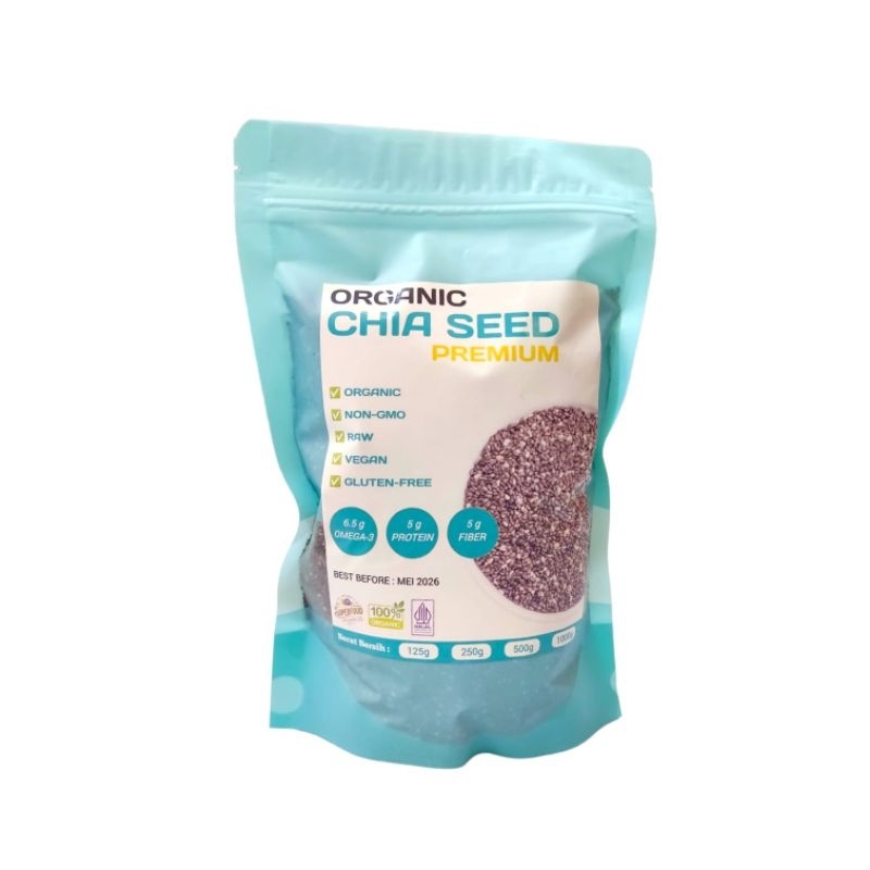 

Chia Seed Organik GradeA Premium NON GMO 500Gram Pouch