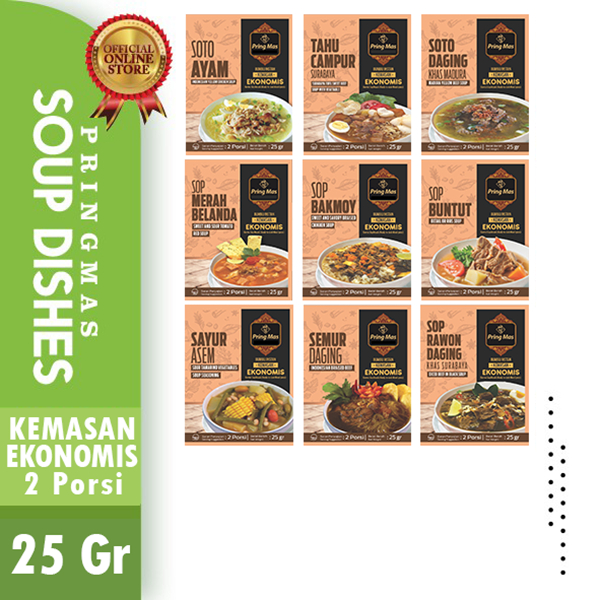 

Ktmstore Bumbu Makanan Instant Pringmas 25gr Rawon Soto Sop Merah Sop Buntut Bakmoy Ayam Sayur Asam
