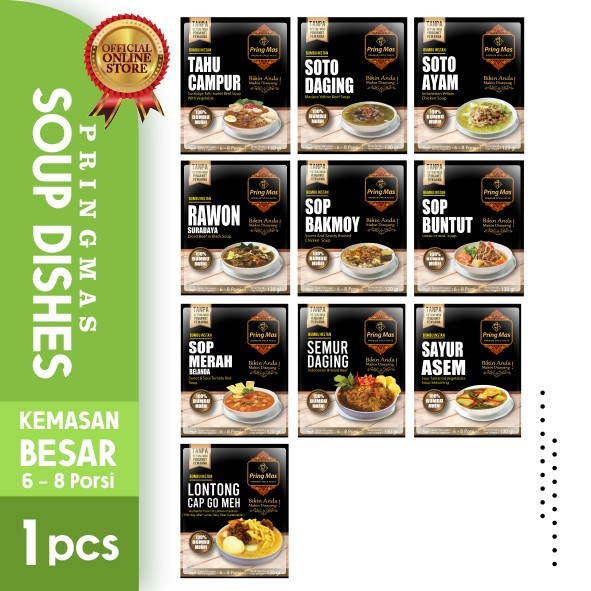 

Ktmstore Bumbu Makanan Instant Pringmas 130gr Rawon Soto Sop Merah Sop Buntut Bakmoy Sayur Asam